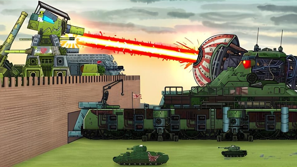 КВ-44 - оборона Крепости! Японская Лазерная Дора vs KB-44 смотреть онлайн