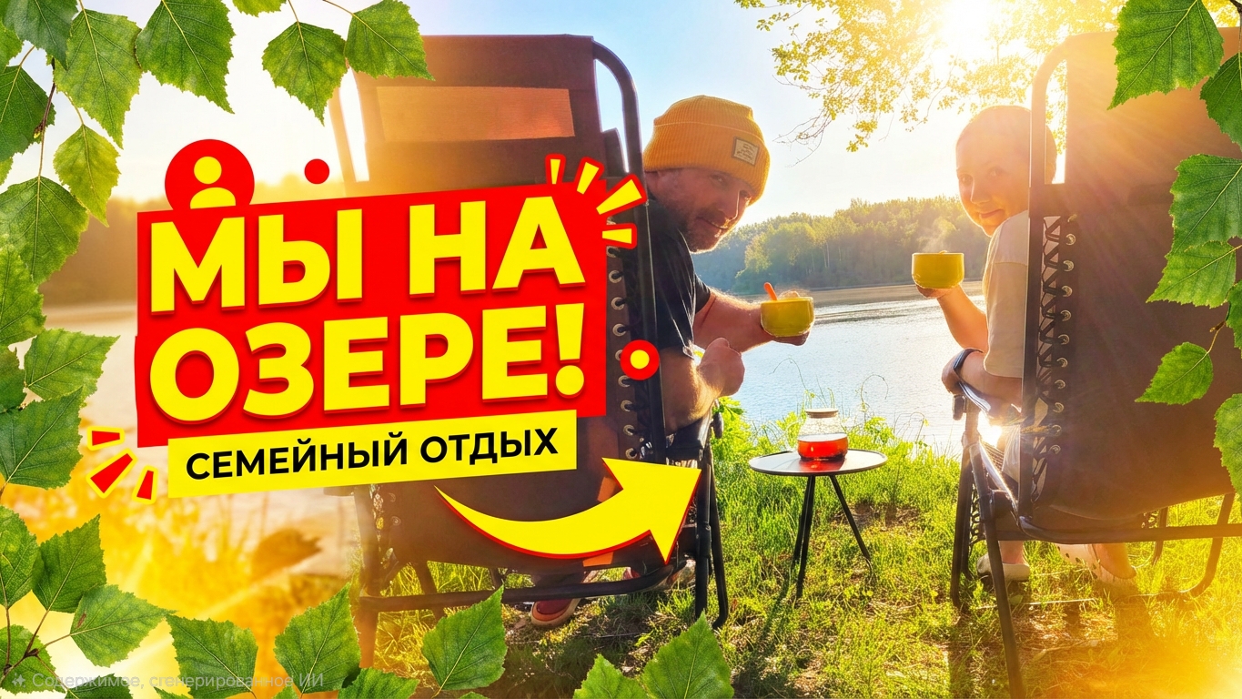 2024#4 Наши выходные на природе️. Берег озера. Кемпинг⛺ в лесу, рыбалка. смотреть онлайн