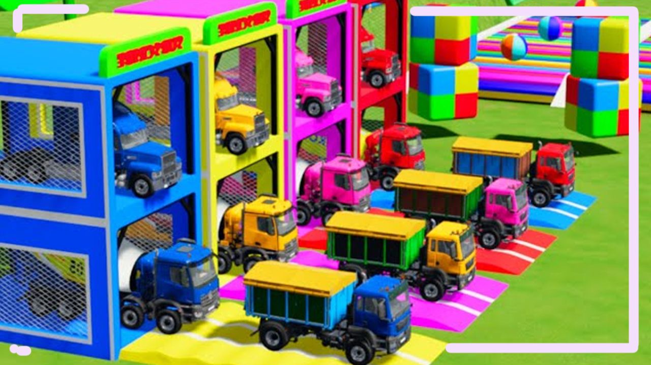 Мультики для детей и малышей про машинки. Громкие, яркие грузовики гоняют по трассам до гаража смотреть онлайн