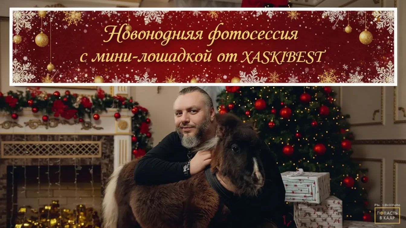 Новогодняя фотосессия с мини-лошадкой от XASKIBEST смотреть онлайн