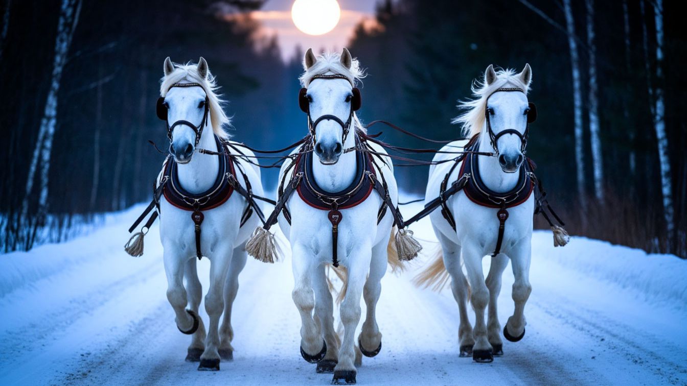 СПЕШИТ К НАМ НОВЫЙ ГОД! ЭХ ТРИ БЕЛЫХ КОНЯ! смотреть онлайн