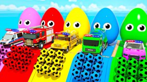 Мультики про машинки. Раскрашиваем шарики и поем песенку. Футбольные мячи. Детские стишки и песенки