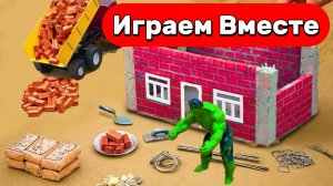 МУЛЬТИКИ ПРО ФЕРМУ С СУПЕРГЕРОЯМИ 🐄 ХАЛК ПОМОГАЕТ НА ФЕРМЕ ДЛЯ ДЕТЕЙ ПОСТРОИТЬ ДОМИК