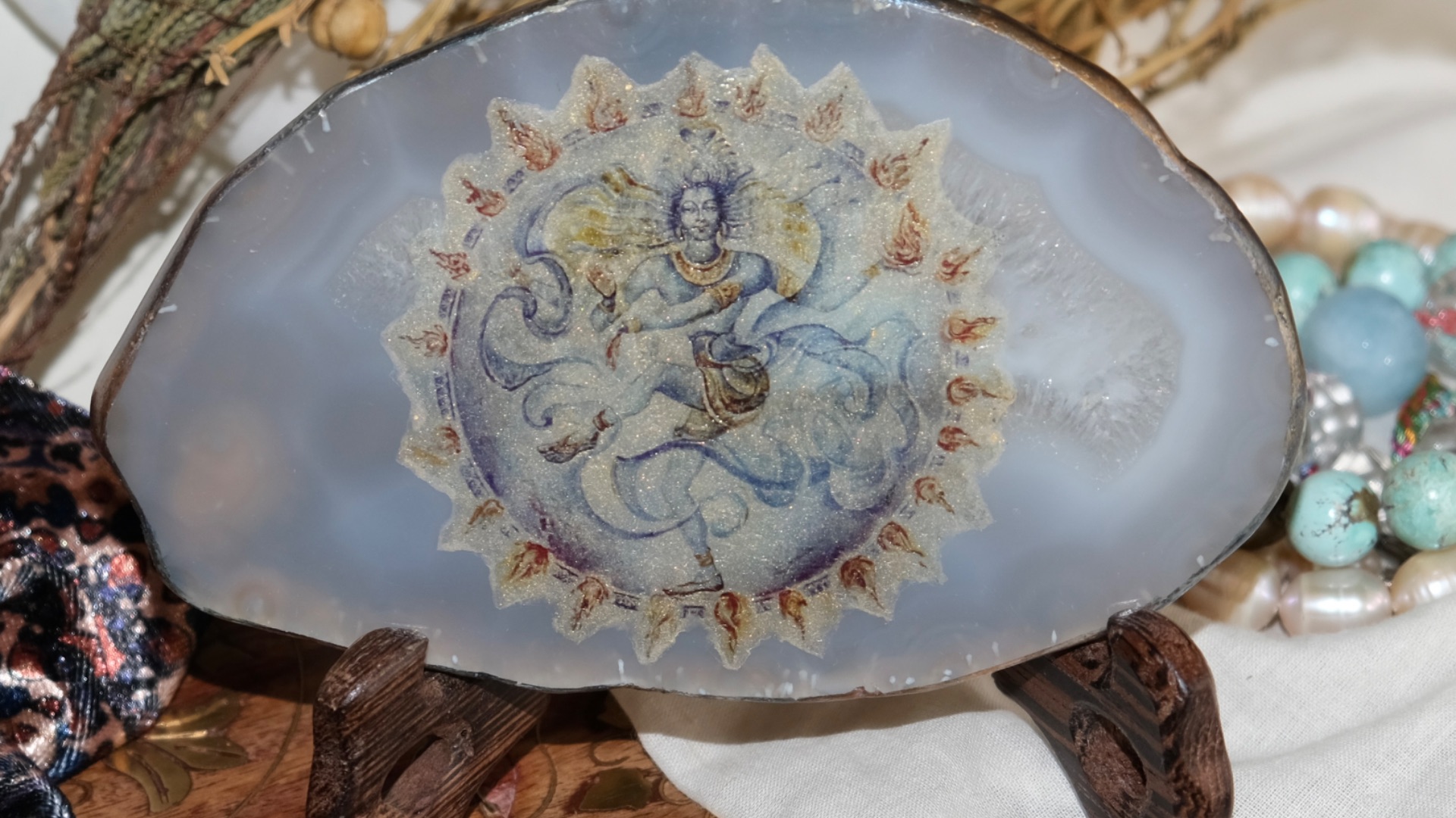 Aртефакт на агате _Шива Натараджа_ алтарное изображение