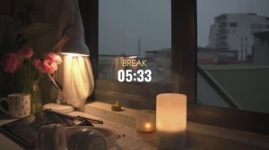 2 часа STUDY WITH ME ｜ Calm Piano ️🎹, Fire Crackling 🔥 ｜ Pomodoro 50⧸10 ｜ My room at sunrise