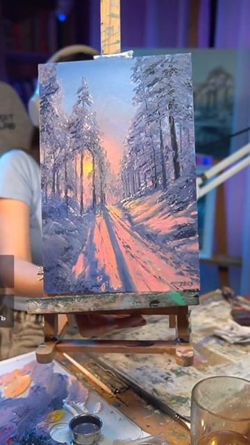 #картина #зима #искусство #художник #стрим #картинамаслом #зима смотреть онлайн