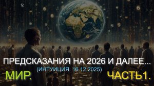 ПРЕДСКАЗАНИЯ НА 2026 И ДАЛЕЕ... МИР. ЧАСТЬ 1. (16.12.2025)