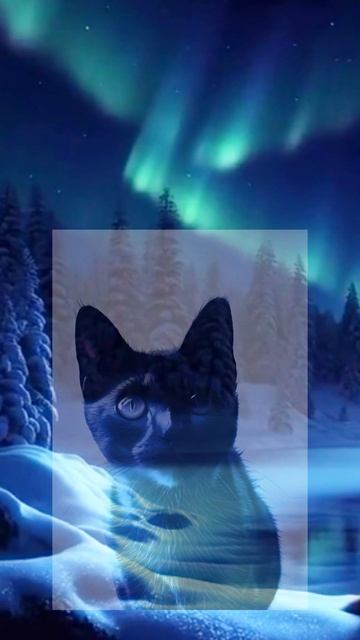 Вот это ДА!!! - сказал котик, посмотрев в окно - СЕВЕРНОЕ СИЯНИЕ!