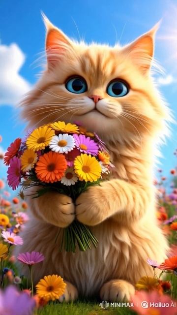 Cute Kitty Gives You Flowers! #cat #cute #cutecat #funny #catlover