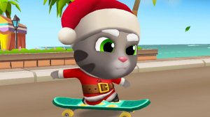 Мультики Бегалки для детей - Санта Том на скейтборде "Сила цветов" Talking Tom Gold Run