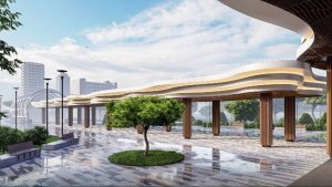 Грандиозное инженерное сооружение у метро Славянский бульвар в Москве.