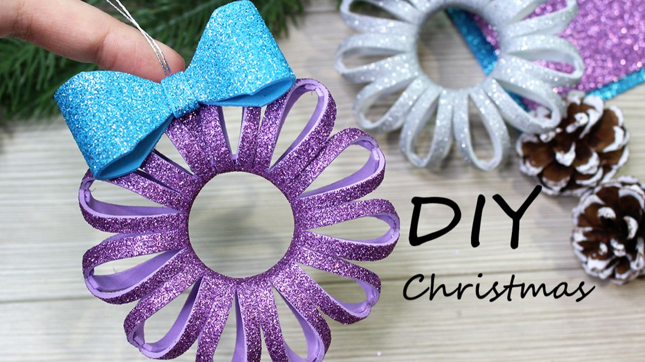 Мастер-класс Новогодняя игрушка из фоамирана. Игрушка на ёлку смотреть онлайн