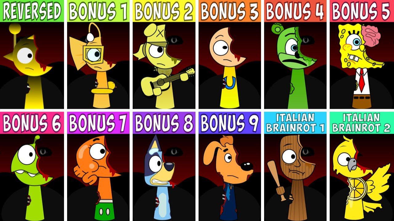 INCREDIBOX SPRUNKI REVERSED ВСЕ БОНУСНЫЕ СПРУНКИ ФАЗА 3 смотреть онлайн