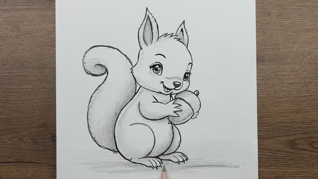 Как нарисовать милую Белку карандашом - простые пошаговые инструкции смотреть онлайн