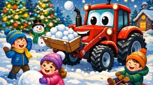 ДЕТСКИЙ МУЛЬТИК ПРО КРАСНЫЙ ТРАКТОР НОВОГОДНИЙ. ПЕСЕНКИ ПРО СИНИЙ ТРАКТОР ДЛЯ МАЛЫШЕЙ.