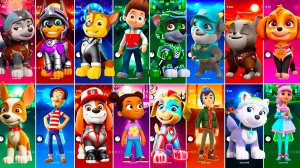 Мультики для Детей Щенячий Патруль Tiles Hop - ГОНЩИК, РАЙДЕР, РОККИ, СКАЙ