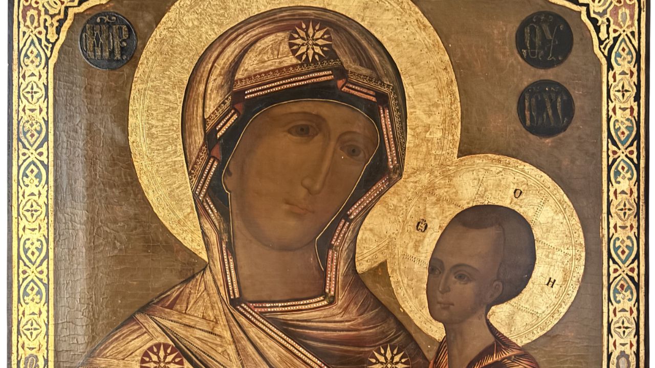 Шикарная Храмовая Тихвинская Богородица, 19 век