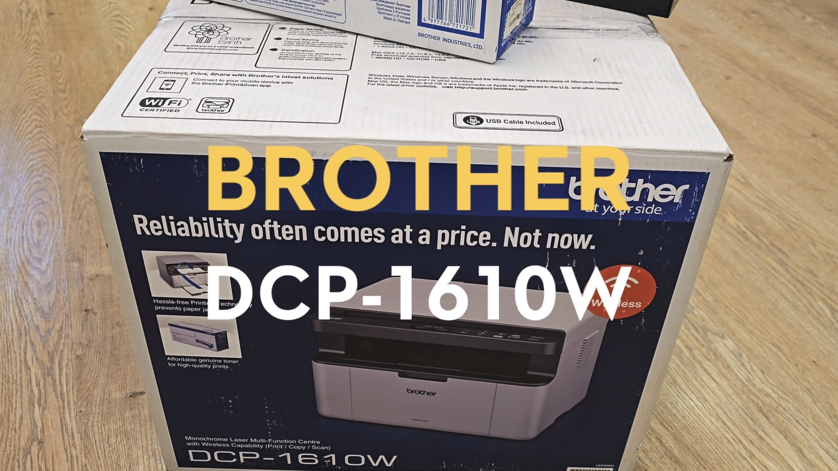 BROTHER DCP-1610W распаковка. Прекрасное МФУ для дома с ценой отпечатка менее 1 руб в 2025 году!