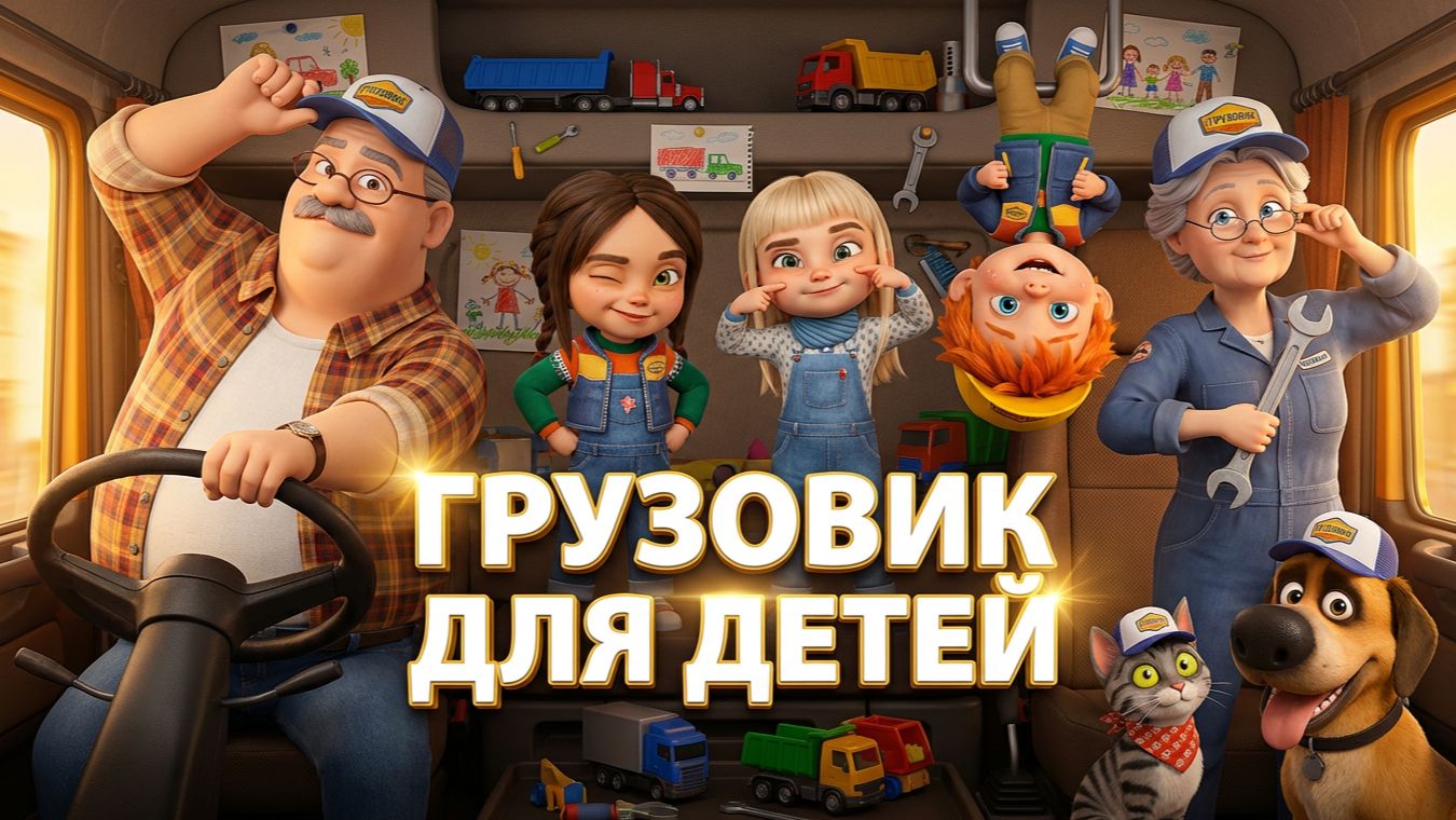 Грузовик для детей | Большие машины, виды грузовиков, звуки и работа транспорта | Развивающее видео смотреть онлайн