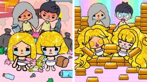 БЕДНЫЕ БЛИЗНЯШКИ СТАЛИ БОГАТЫМИ ИЗ-ЗА ЗОЛОТЫХ ВОЛОС #tocalifeworld #tocaboca