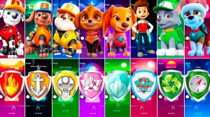 Мультики для Детей Щенячий Патруль Tiles Hop - МАРШАЛЛ, ЗУМА, КРЕПЫШ, СКАЙ