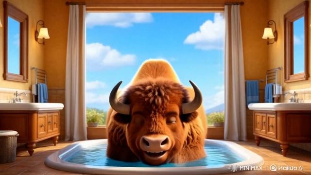 Yak Is Bathing In The Tub!Yak Is Bathing In The Tub!