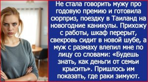 «Будешь знать, как деньги от семьи крысить!» Муж ударил меня, когда свекровь нашла мою премию.
