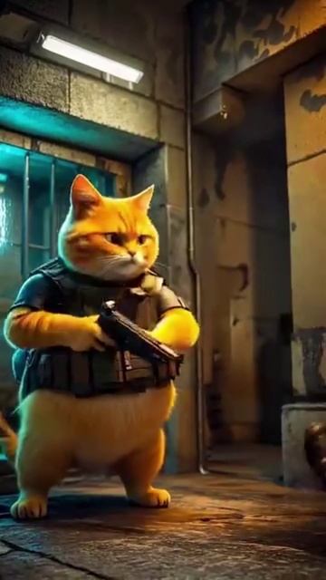 Рыжий кот спасает панду