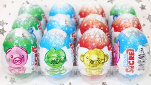 Новогоднее шоколадное яйцо символ года Mega Secret. Коллекционная прозрачная фигурка в каждом яйце!