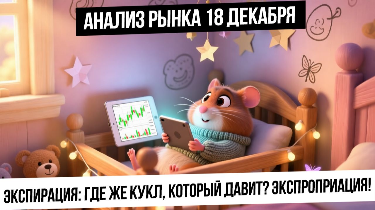 Анализ рынка 18 декабря. Экспирация: КУКЛ так и не ударил? Экспроприация активов РФ! Рубль! Газ! смотреть онлайн