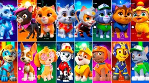 Мультики для Детей Щенячий Патруль КОТЫ Tiles Hop - СКАЙ, МАРШАЛЛ, РОККИ, ГОНЩИК