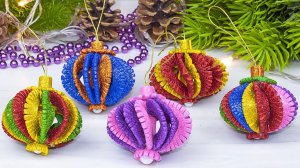 Новогодние Ёлочные Игрушки из фоамирана своими руками 🎄 Поделки Самоделки