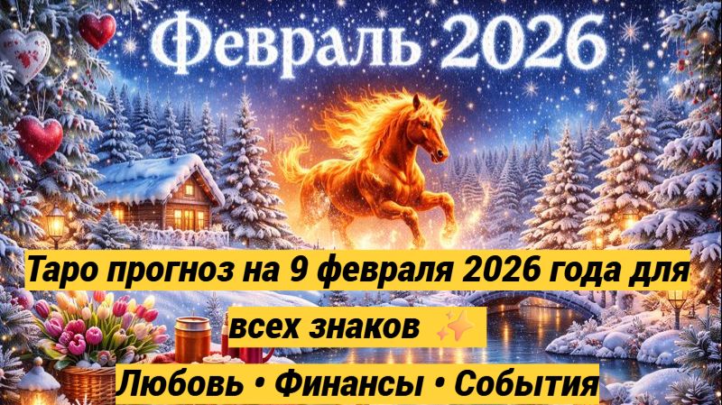 Таро прогноз на 9 февраля 2026 года для всех знаков ✨ Любовь • Финансы • События