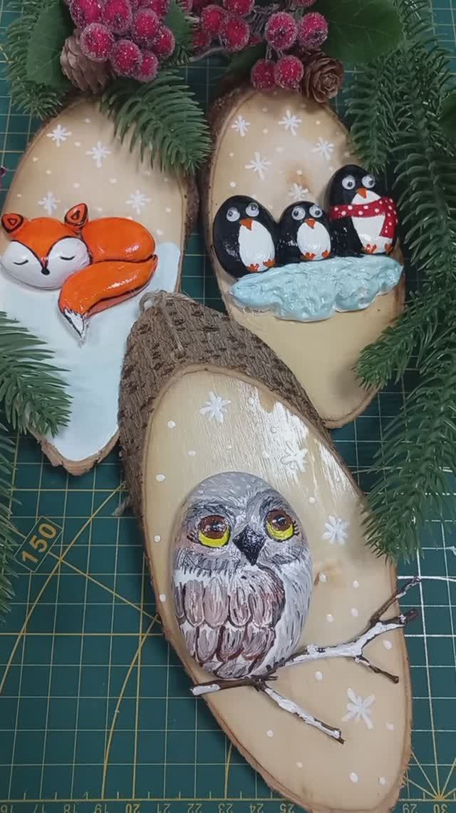 Ёлочная игрушка из спила и крахмальной массы смотреть онлайн