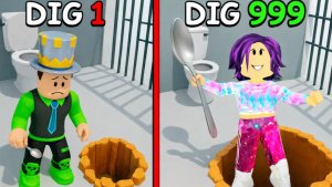 МЫ УСТРОИЛИ ТАЙНЫЙ ПОДКОП в РОБЛОКС с помощью ЛОЖКИ и ЛОПАТЫ! ПАПА и ДОЧКА ПОБЕГ из ТЮРЬМЫ!