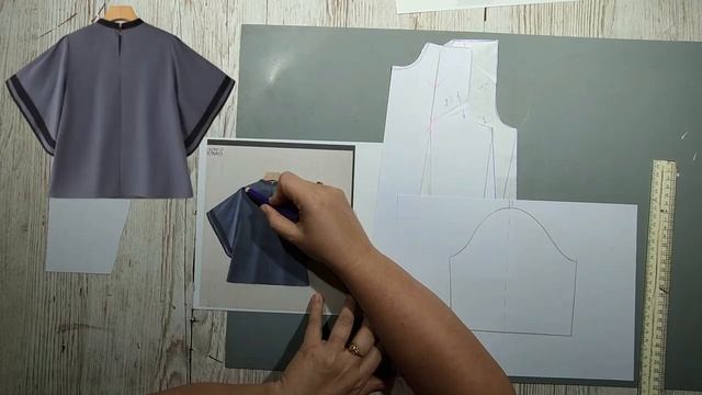 Моделирование. Блуза для полных. Выкройка № 1907. смотреть онлайн