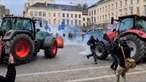 Масштабная акция протеста фермеров в Брюсселе. Декабрь 2025 года