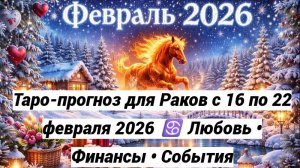 Таро-прогноз для Раков с 16 по 22 февраля 2026 ♋ Любовь • Финансы • События