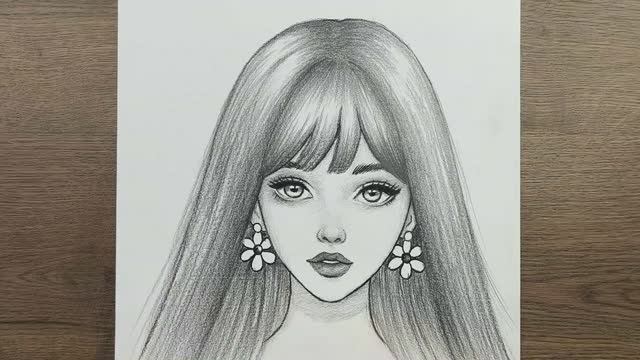 Пошаговое рисование Красивой девушки, как легко нарисовать портрет карандашом смотреть онлайн