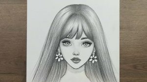 Пошаговое рисование Красивой девушки, как легко нарисовать портрет карандашом
