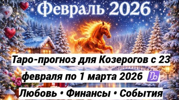 Таро-прогноз для Козерогов с 23 февраля по 1 марта 2026 ♑ Любовь • Финансы • События