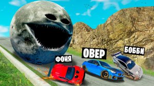 ЛУНА ПРОСНУЛАСЬ ПРОТИВ МАШИН! ВЫЖИВАНИЕ НА СПУСКЕ СМЕРТИ В BeamNG.drive
