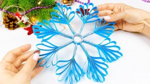 Объемная СНЕЖИНКА из бумаги _ Новогодние Поделки своими руками на Новый год и Рождество