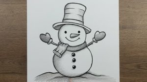 Как шаг за шагом нарисовать простого Снеговика для начинающих карандашом Урок рисования