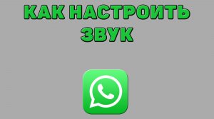 Как настроить звук в Ватсапе