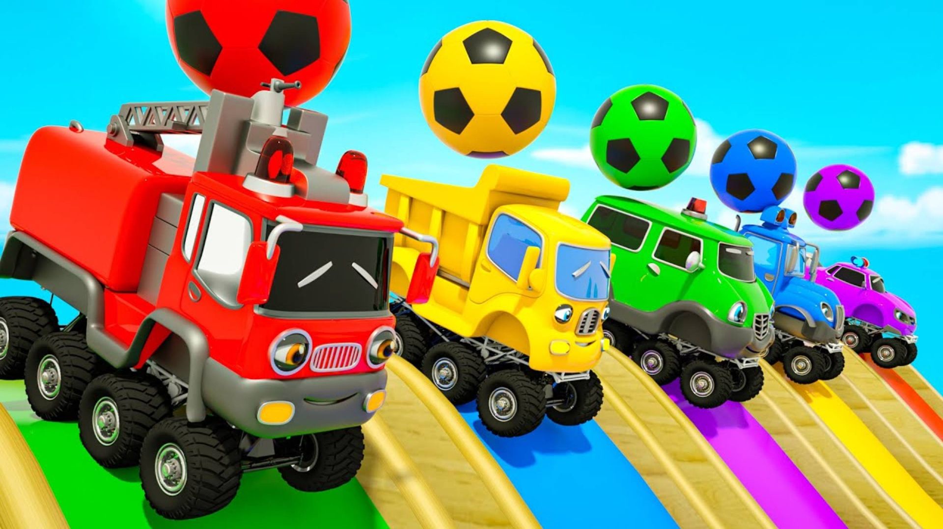 Детские мультики - Мультфильмы про машинки - Мультики с песенками для малышей и детей