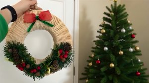 Плетёный венок из ротанга