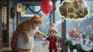 Рыжий котенок находит письмо Санте. Мама кошка показывает ему истинное значение Рождества