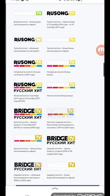 История логотипов телеканалов холдинга Bridge Media и Universal Distribution