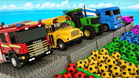 Песенка для бинго | Раскрась машинки разноцветными футбольными мячами и бассейнами | Детские стишки смотреть онлайн